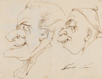 Pagina met karikaturen door Francesco Nenci