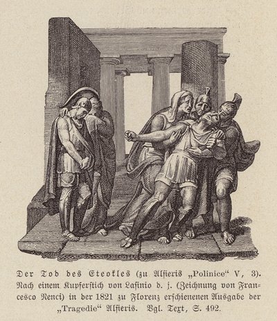De dood van Eteocles door Francesco Nenci