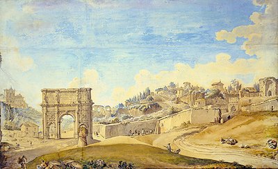 Uitzicht op Rome door Francesco Panini