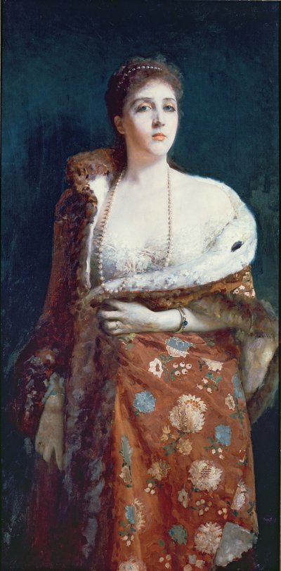 Portret van de Hertogin van Fondi door Francesco Paolo Michetti