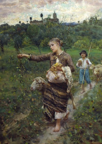 De Herderin door Francesco Paolo Michetti