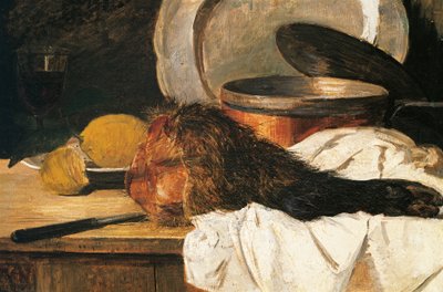 Stilleven met een wild zwijn poot door Francesco Paolo Palizzi