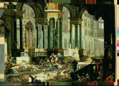 Verdrijving van Heliodorus uit de Tempel van Salomo door Francesco Peresi