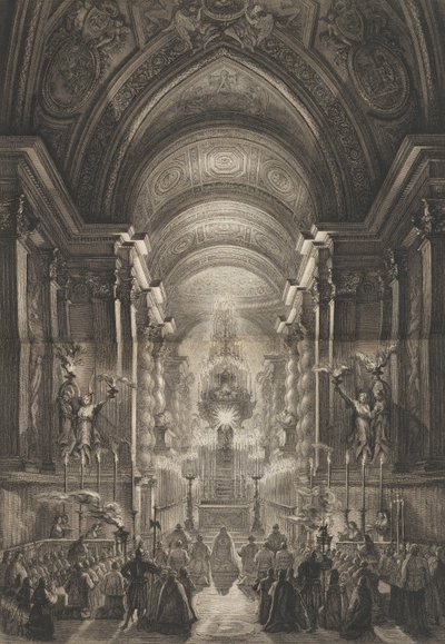 Ceremonie gehouden in de Cappella Paolina, Vaticaan door Francesco Piranesi