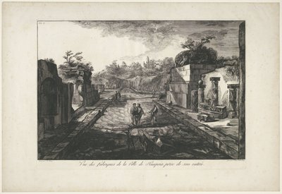 Gezicht op ruïnes te Pompeï door Francesco Piranesi