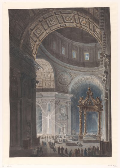 Verlichting van het Kruis in de Sint-Pietersbasiliek door Francesco Piranesi