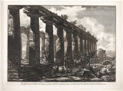 Tempel van Athena in Paestum door Francesco Piranesi