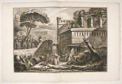 Gezicht op het graf van Marnia door Francesco Piranesi