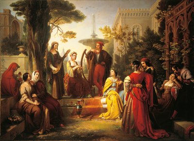 Italië, Treviso, Vertellers van Decameron door Francesco Podesti