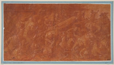 Agamemnon und Kassandra werden während eines Banketts ermordet door Francesco Primaticcio