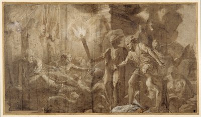 Hercules liggend naast Omphale door Francesco Primaticcio