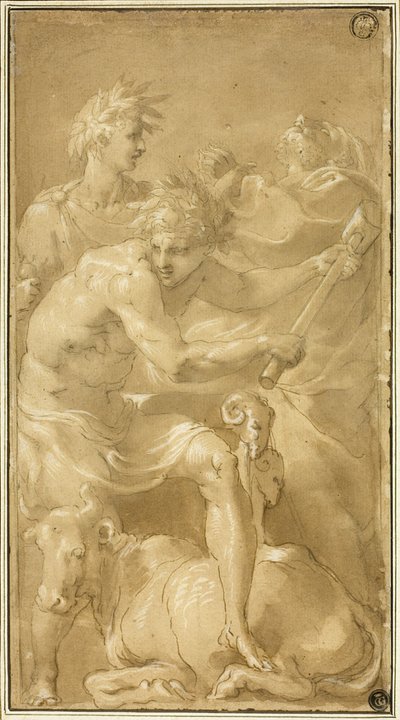 Offer van een stier door Francesco Primaticcio