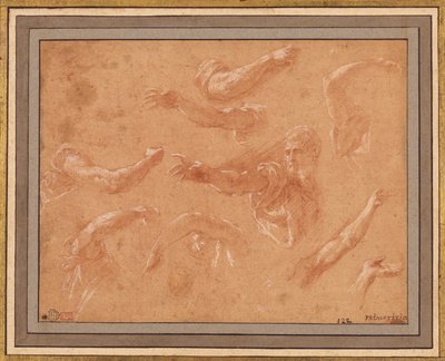 Studie von Gottvater mit Engeln door Francesco Primaticcio