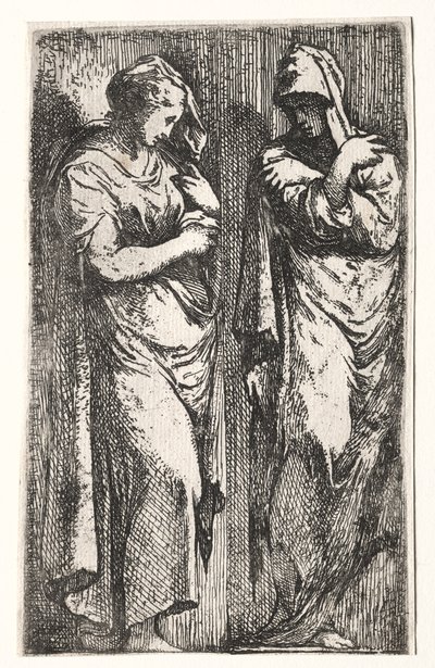 Twee Romeinse vrouwen door Francesco Primaticcio