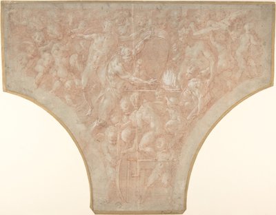 Vulcanus die de Pijlen van Cupido Smeedt, 1552-1556 door Francesco Primaticcio