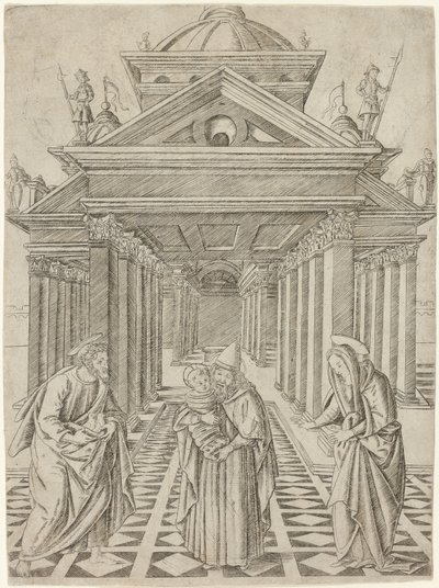 De Presentatie in de Tempel, plaat vier uit het Leven van de Maagd en Christus door Francesco Rosselli