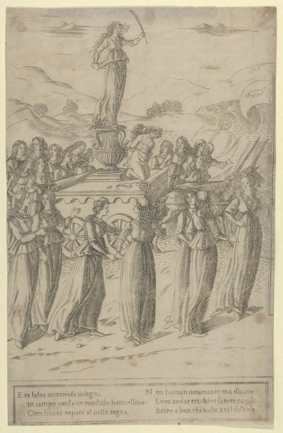 De triomf van kuisheid, ca. 1480-90 door Francesco Rosselli