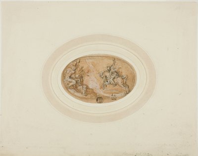 Marcus Curtius springt in de afgrond door Francesco Salviati