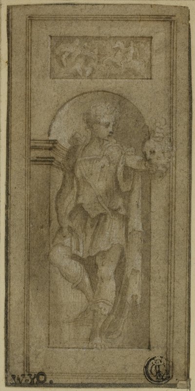 Nisbeeld van David met het hoofd van Goliath door Francesco Salviati