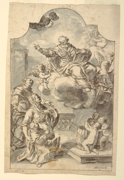 Een Votiefbeeld van een Jongen Gepresenteerd door zijn Ouders aan Sint Nicolaas van Bari door Francesco Saverio Mergolo