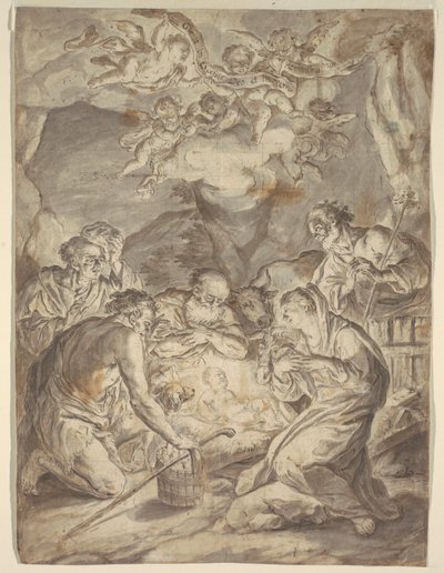 Aanbidding van de Herders door Francesco Saverio Mergolo