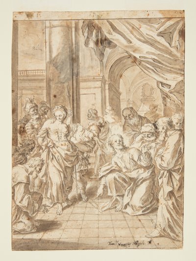 Christus en de Overspelige Vrouw door Francesco Saverio Mergolo