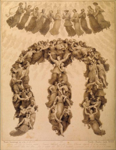 Illustratie bij de Goddelijke Komedie van Dante Alighieri Paradiso canto XVIII door Francesco Scaramuzza