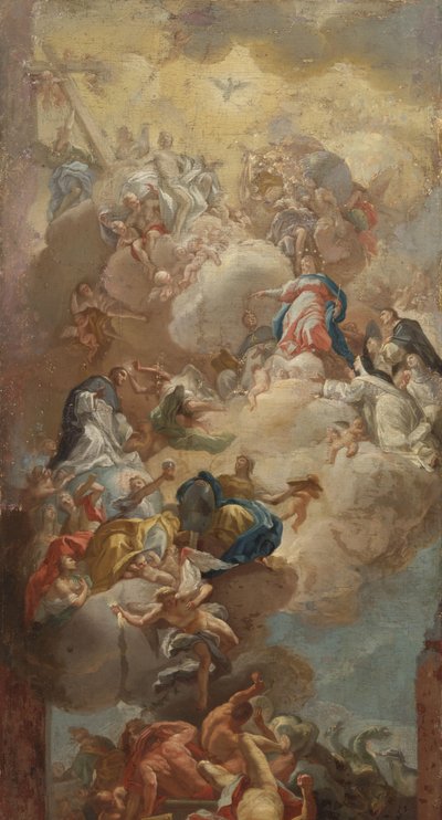 De verheerlijking van Sint Dominicus door Francesco Solimena (copy after)