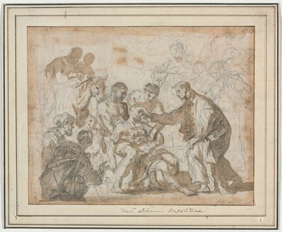 Een wonder van Sint Maurus door Francesco Solimena