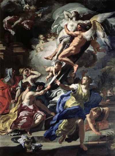 Boreas ontvoert Oreithyia, dochter van Erechtheus, 1729 door Francesco Solimena