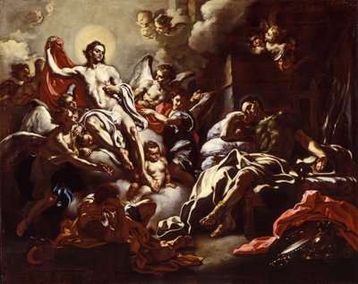 Christus verschijnt in een droom aan St. Martinus, ca. 1733 door Francesco Solimena