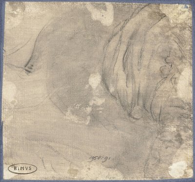 Fragment van een krijtschets door Francesco Solimena