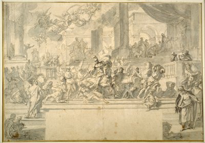 Heliodorus verdreven uit de tempel door Francesco Solimena