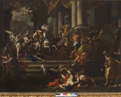 Heliodorus verdreven uit de Tempel van Jeruzalem door Francesco Solimena
