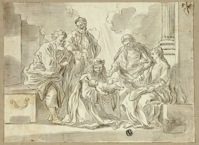 Heilige Familie met Heiligen door Francesco Solimena