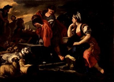 Jacob en Rachel bij de bron door Francesco Solimena