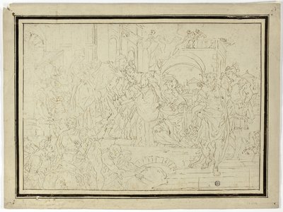 Heerser ontvangt dame door Francesco Solimena