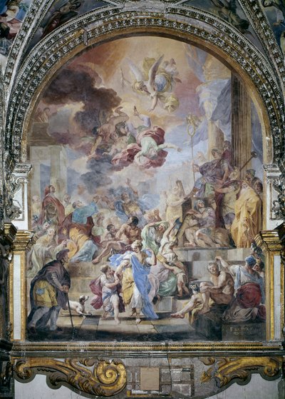 De val van Simon Magus door Francesco Solimena