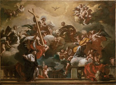 De Heilige Drie-eenheid met St. Philip Neri in Glorie, ca. 1727-1730 door Francesco Solimena