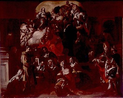 De Heilige Drie-eenheid met de Madonna en heiligen, ca. 1705 door Francesco Solimena