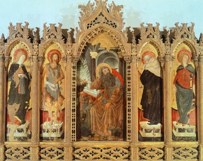 Lazara Polyptych, ca. 1452, door Francesco Squarcione (1397-1468), tempera op paneel door Francesco Squarcione