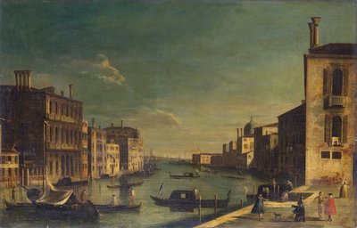 Het Canal Grande kijkend naar het oosten vanaf het Campo San Vio richting het Bacino door Francesco Tironi