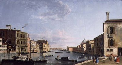 Venetië: Het Canal Grande vanaf het Campo San Vio richting het Bacino door Francesco Tironi