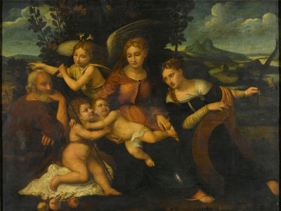 Heilige Familie met Sint-Catharina door Francesco Torbido (attributed to)