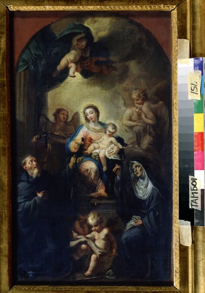 De Madonna en het kind met heiligen door Francesco Trevisani