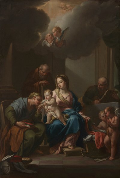 Presentatieschets voor "De Heilige Familie met Heiligen Anna, Joachim en Johannes de Doper" (voor Santa Maria in Via Lata, Rome) door Francesco Trevisani