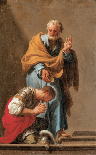 Sint Petrus Doopt de Centurion Cornelius door Francesco Trevisani
