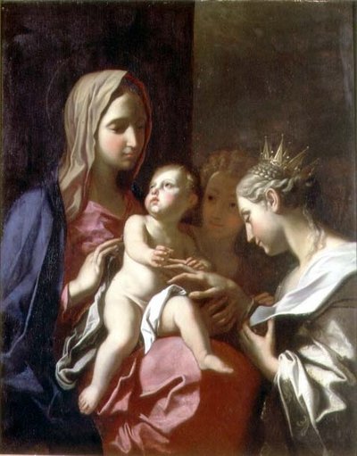 Het mystieke huwelijk van St. Catherine door Francesco Trevisani