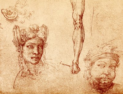 Hoofd- en Beenstudies door Francesco Ubertini Bacchiacca