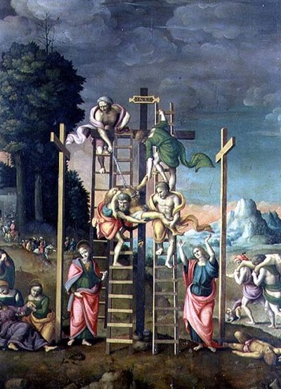 De Kruisafneming van Christus, ca. 1518 door Francesco Ubertini Verdi Bachiacca